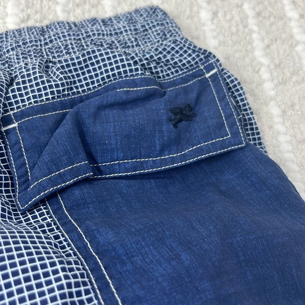 pal zileri concept Check swim trunk Men’s 4XL Inseam 5.5” Blue Swimwear